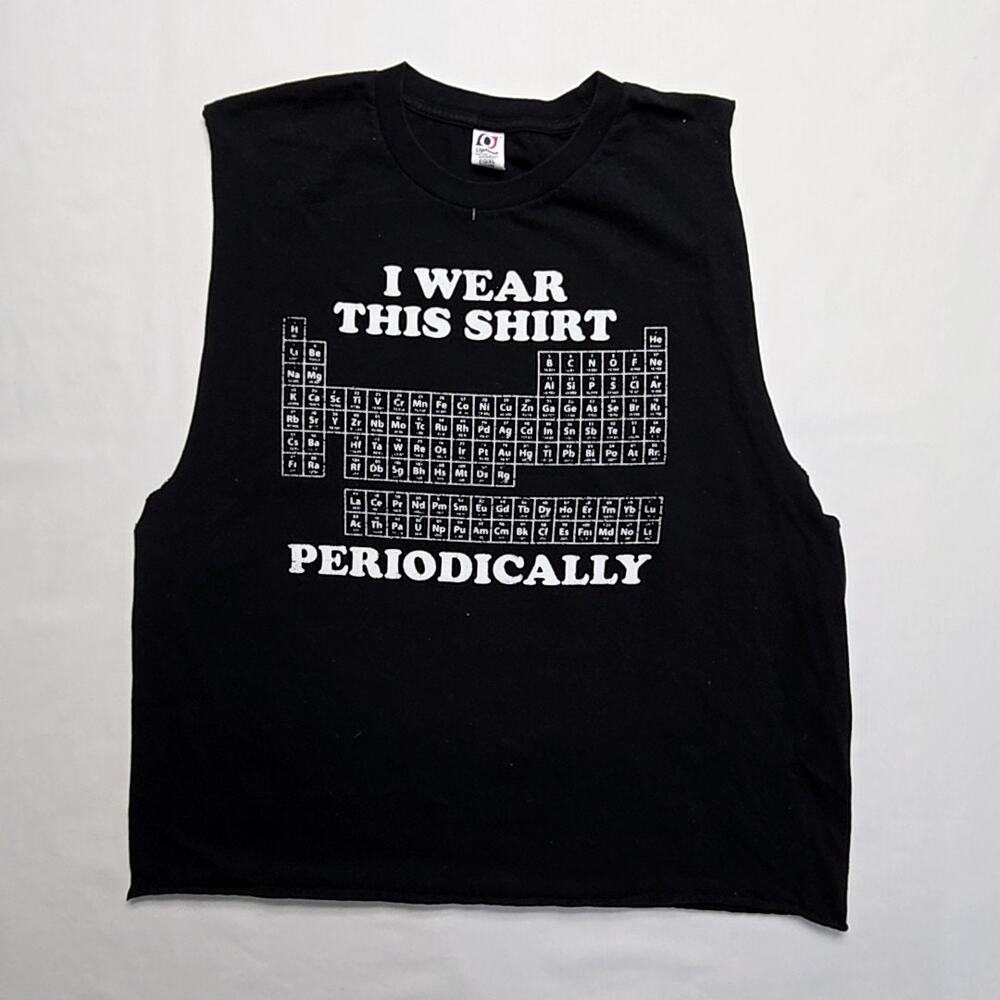 Funny Periodic Table Shirt Optima Black Sleeveless XL Science Humor Graphic Tee